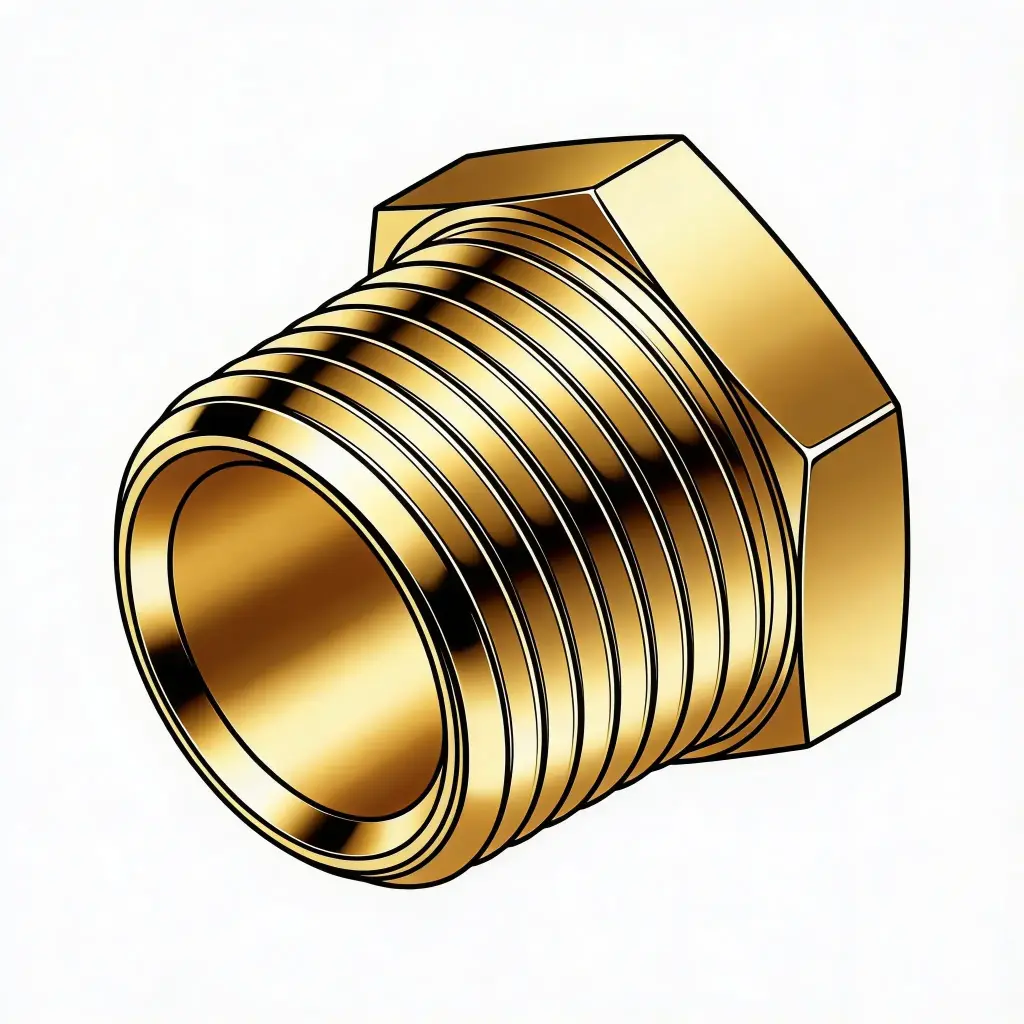 1/4" NPT Hex HD Plug Brass