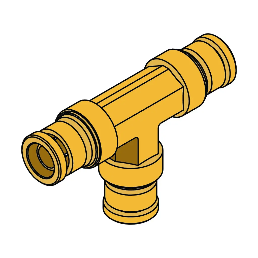 1/2" PTC Tee Brass (DOT)