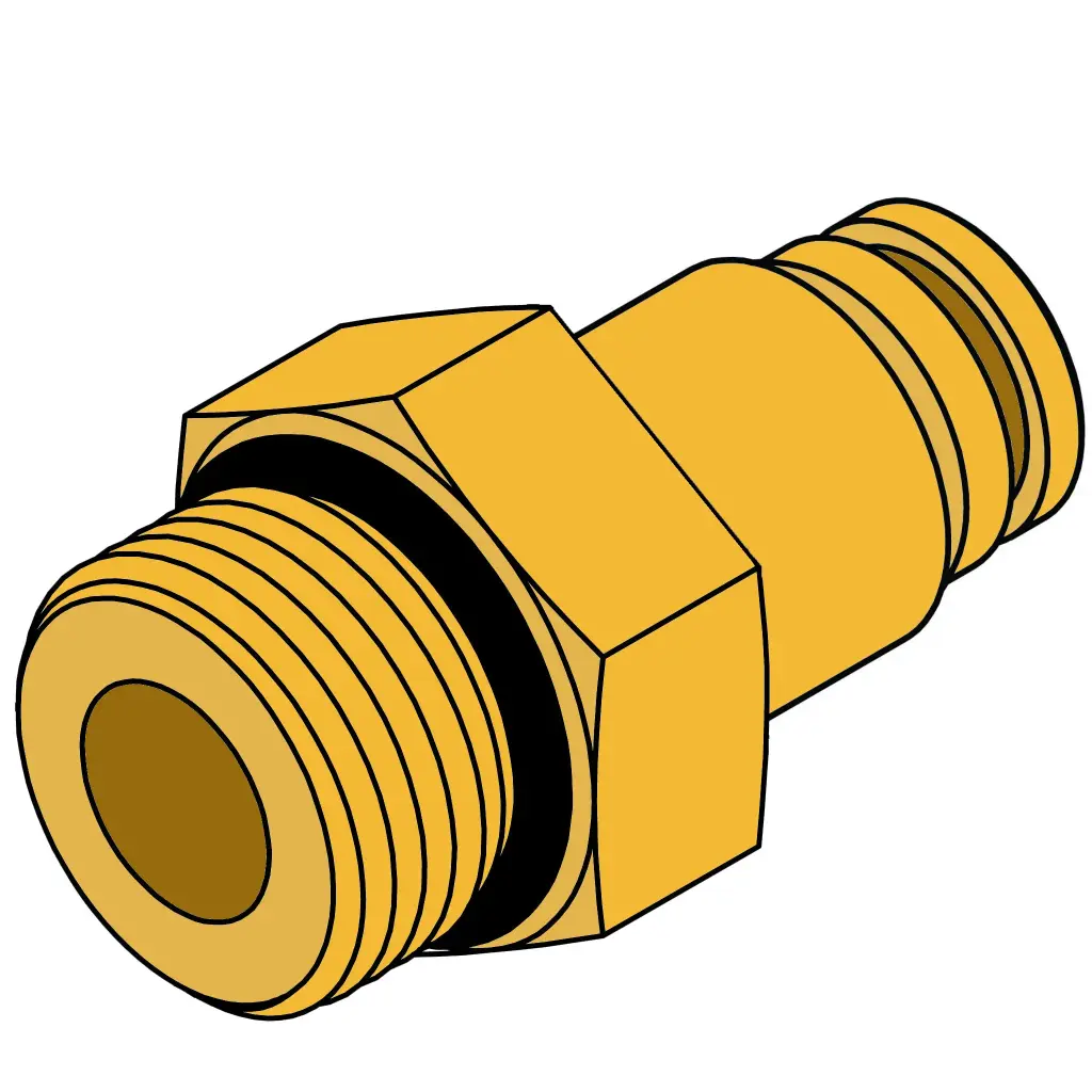 1/4" PTC X M10-1.0 Male O-Ring Connector Brass (DOT)