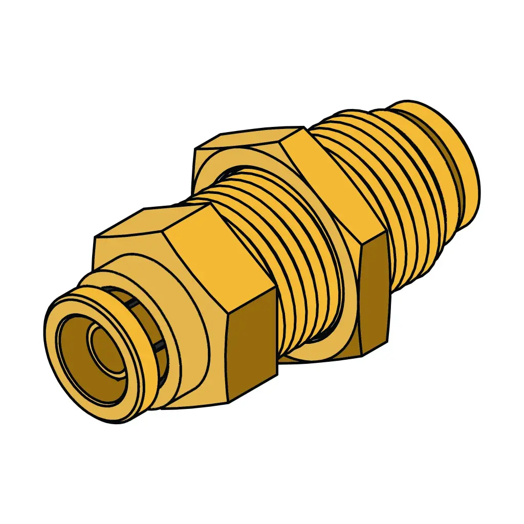1/4" PTC Bulkhead Union Brass (DOT)