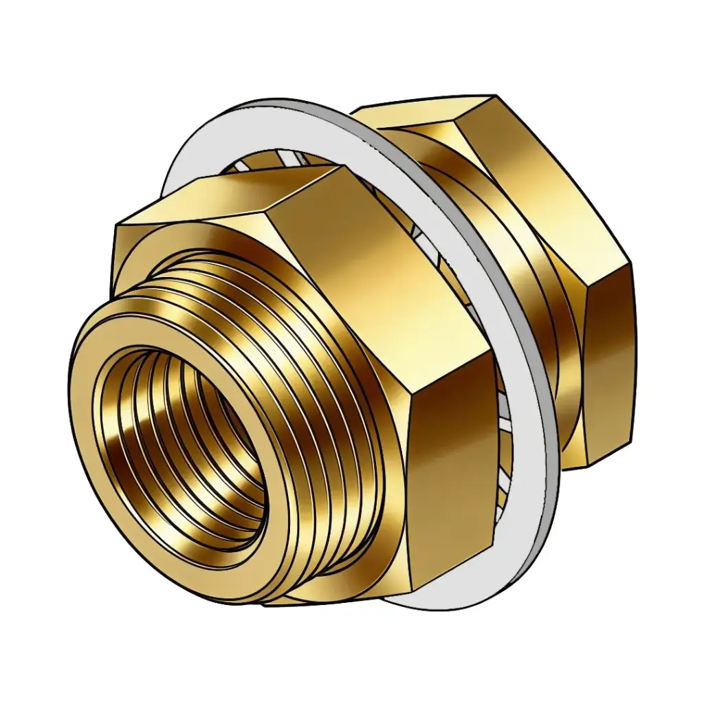 1/8" Bulkhead Anchor Connector Brass 1-1/2" Length