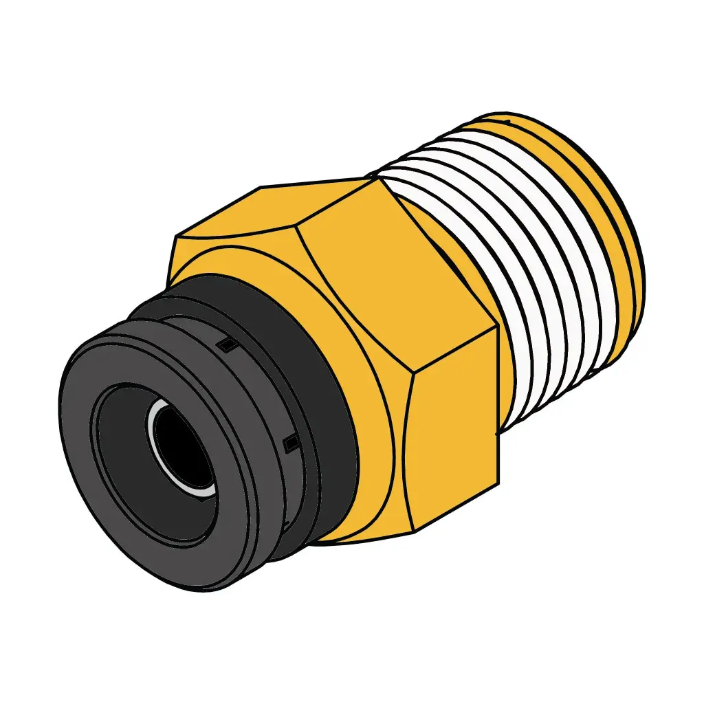 5/32" X 1/8" Composite PTC to Brass Male NPT Connector (DOT)