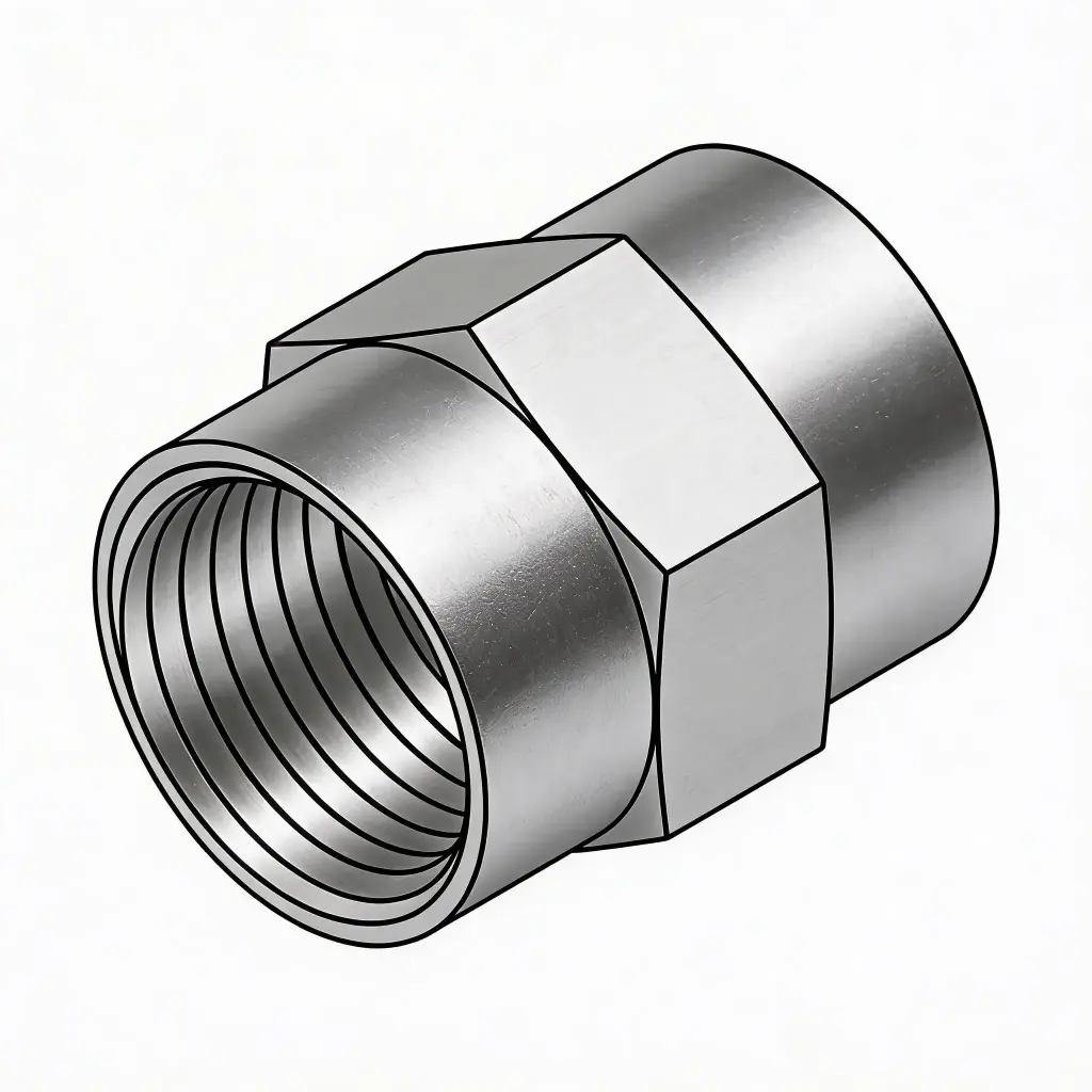 3/8" NPT Pipe Coupler Steel ZP