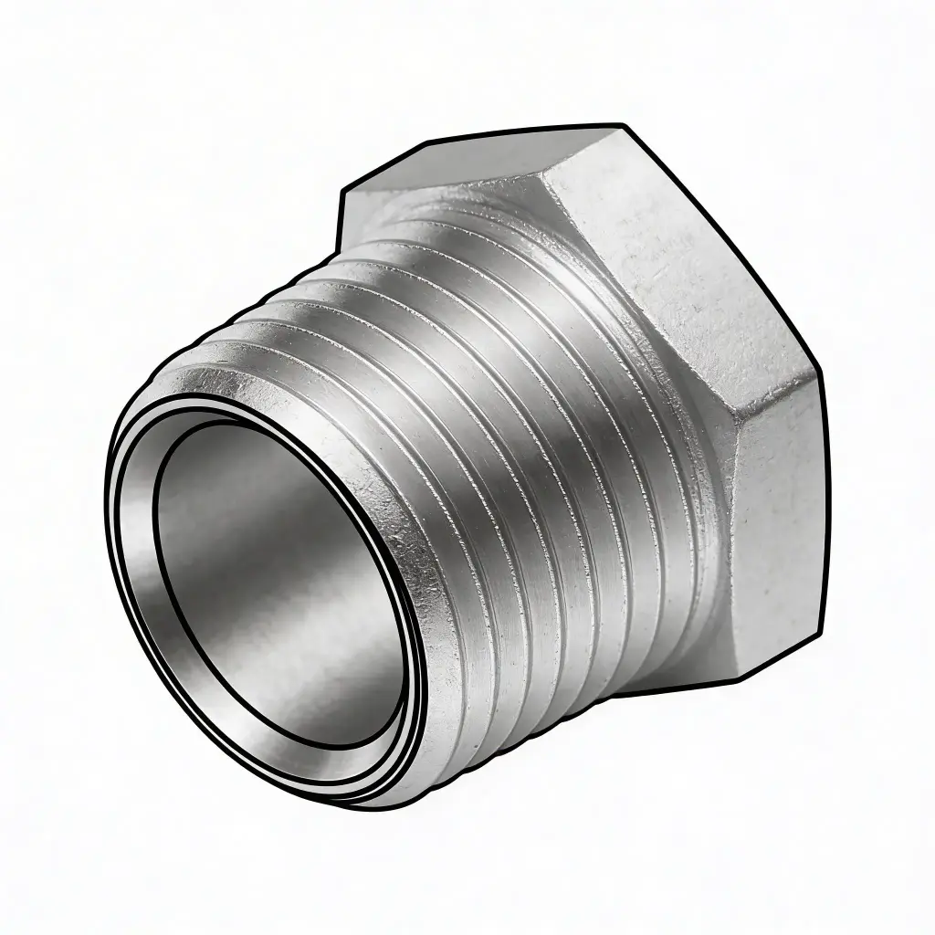 3/8" NPT Hex HD Plug Steel ZP