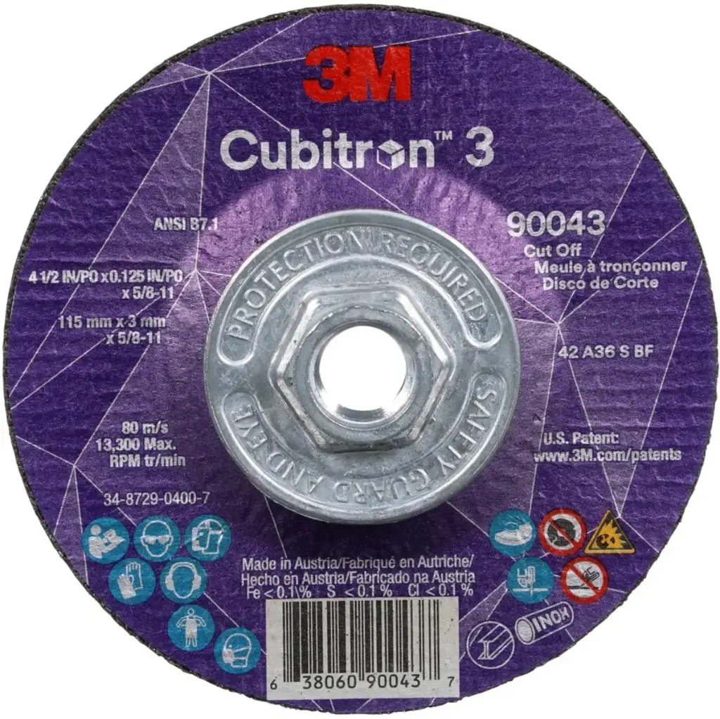 4-1/2" X 1/8" X 5/8"-11 Cut-Off Disc (3M/Cubitron III)