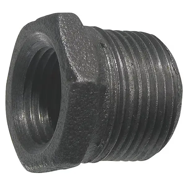 1/2" X 3/8" NPT Hex Bushing Sch.40 Plain [150# Malleable]