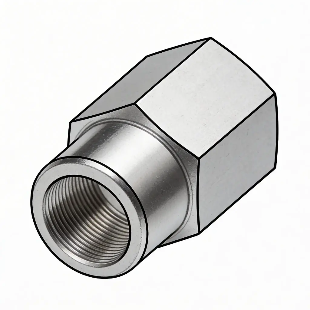 1/2" X 3/8" NPT Reducer Coupling Steel ZP