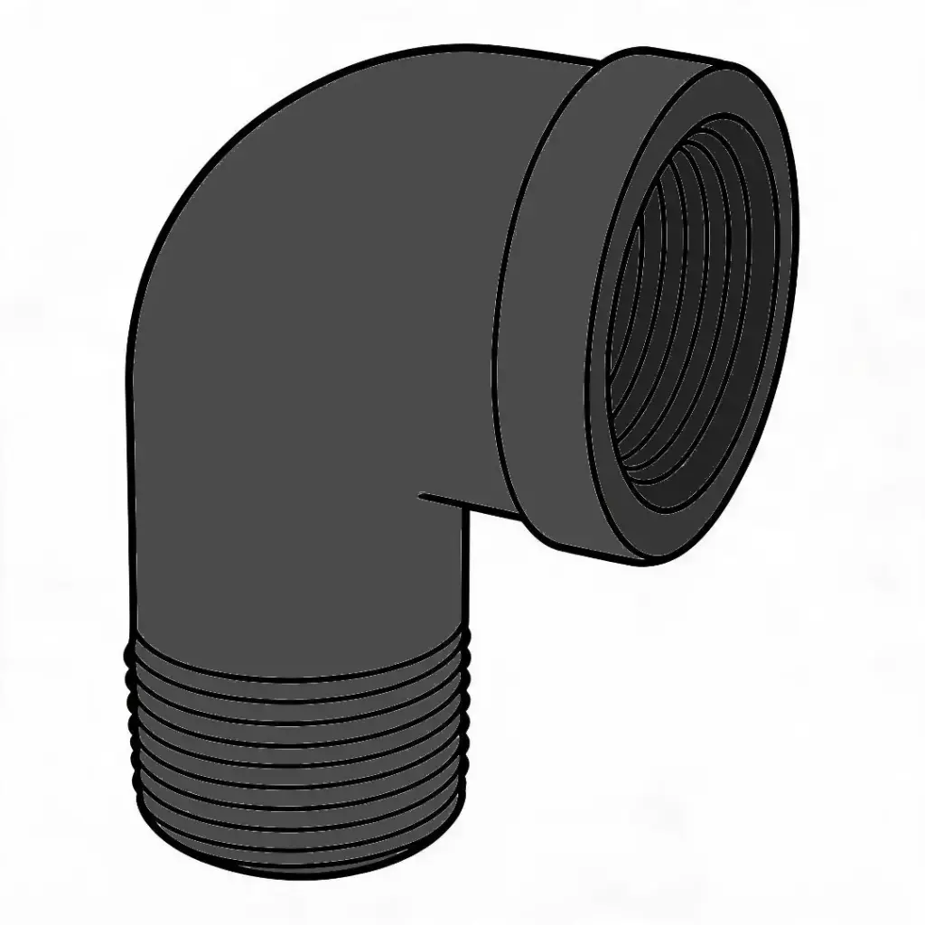 1/2" NPT 90° Street Elbow Sch.40 Plain