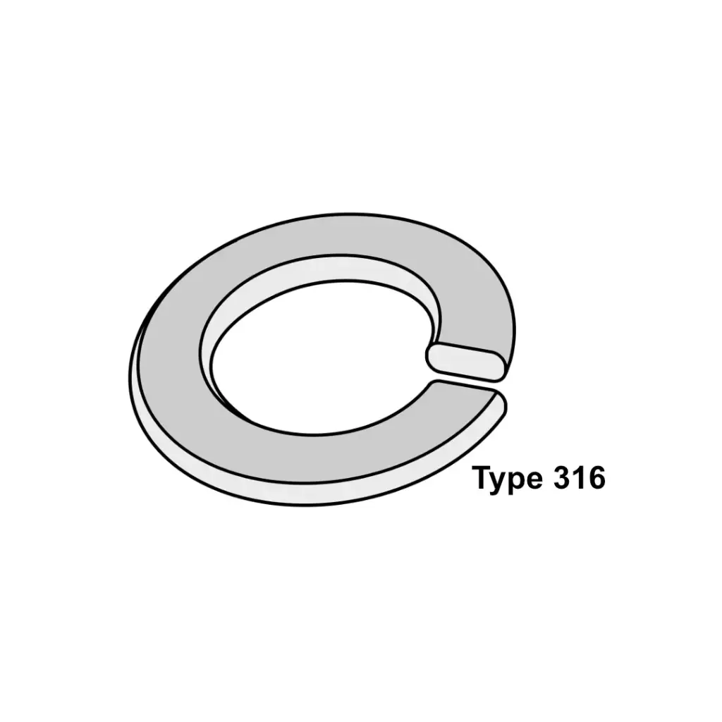 1/2" Medium Split Lock Washer 316 Stainless Steel