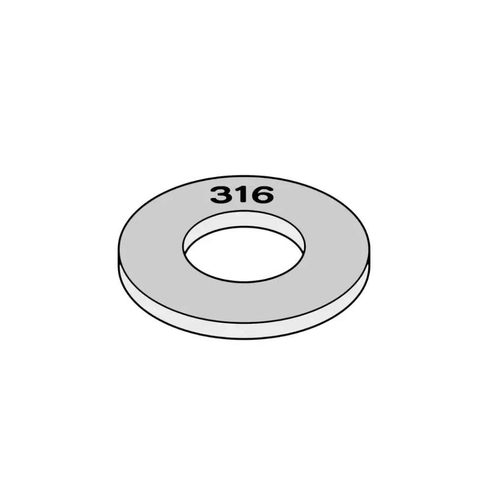 1/2" Flat Washer SAE 316 Stainless Steel