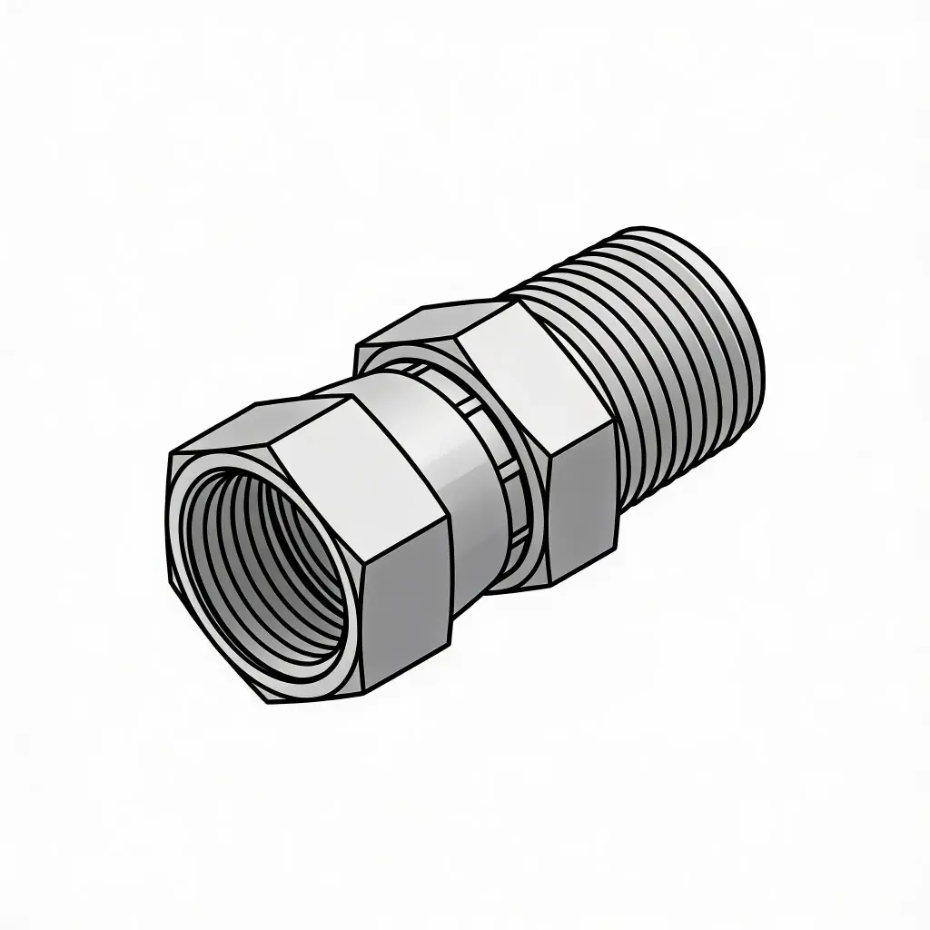 -06 X 1/4" Female JIC Swivel to Male NPT Steel
