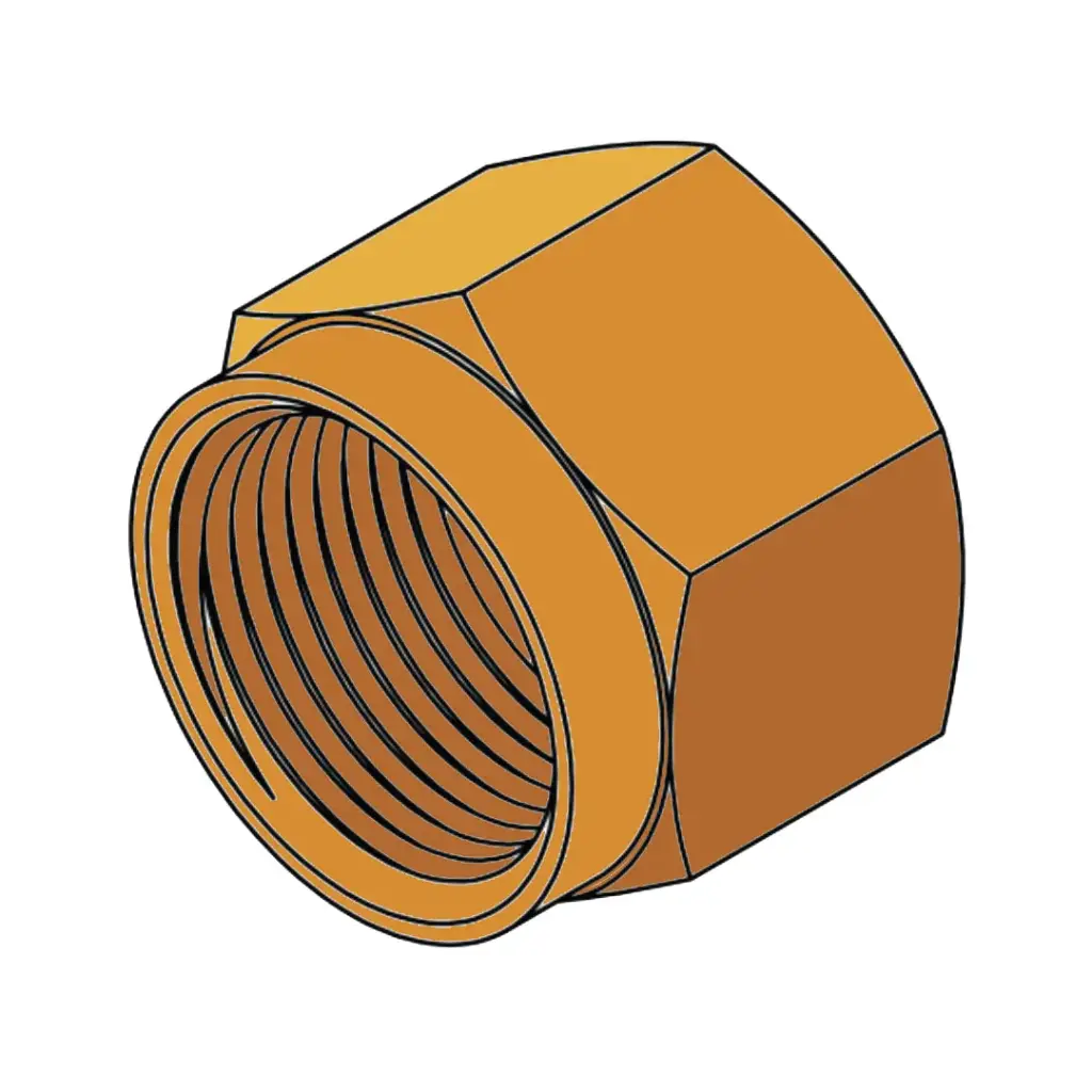 1/4" Air Brake Nut Brass (DOT)
