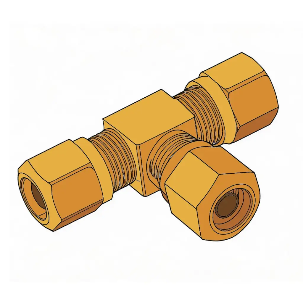 1/2" Air Brake Tee Brass (DOT)