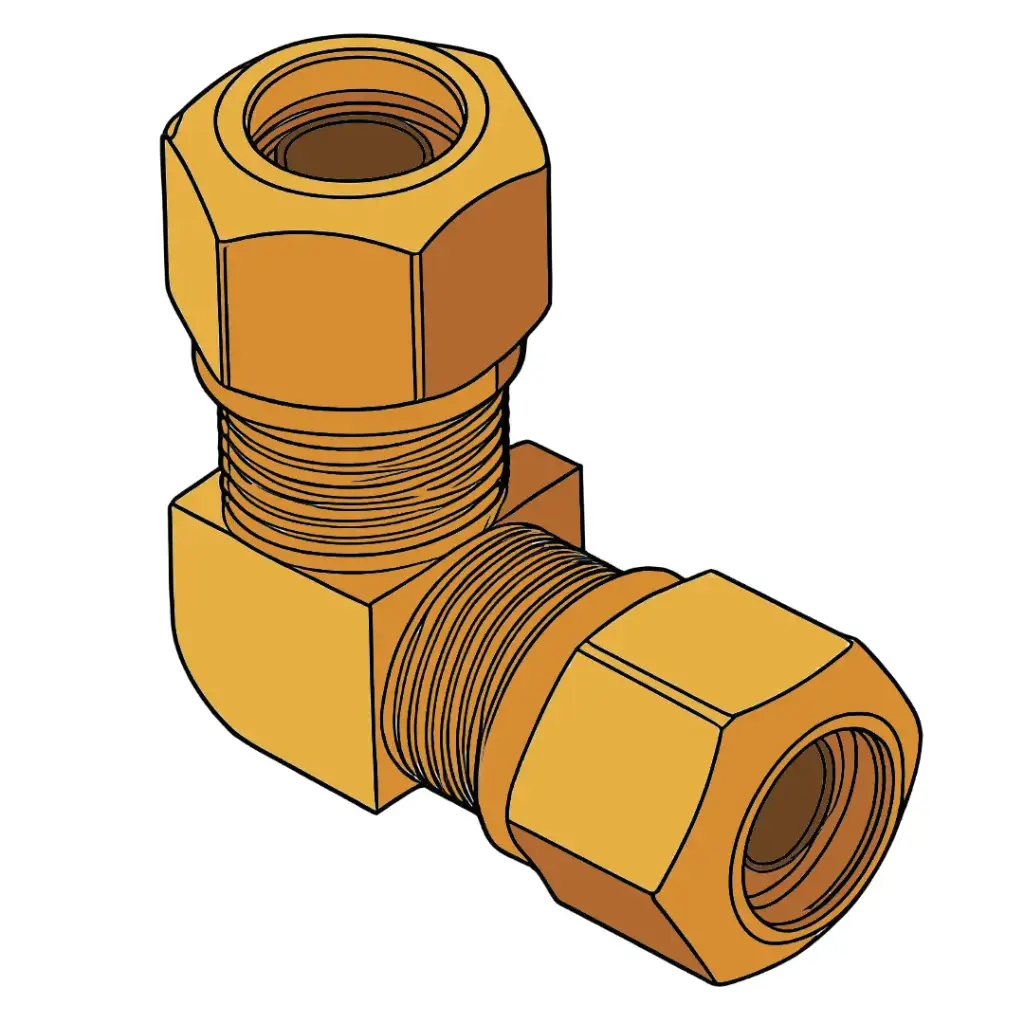 1/2" Air Brake Elbow Brass (DOT)