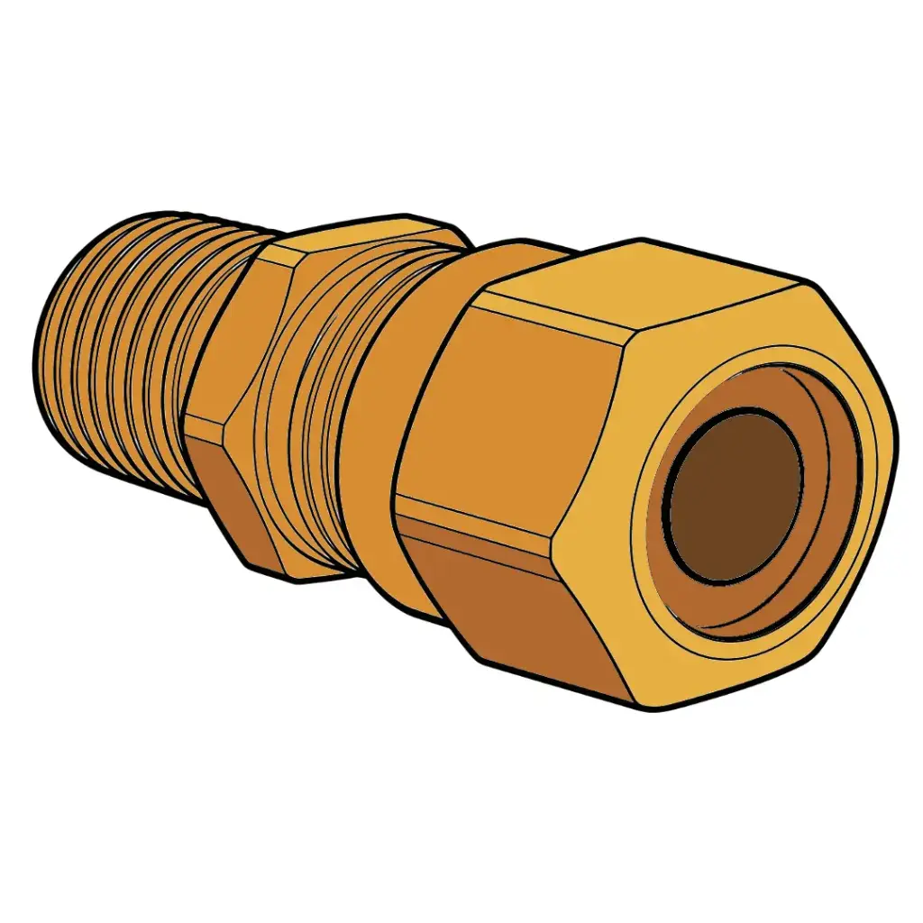 3/4" X 3/4" A/B to NPT Male Connector Brass (DOT)
