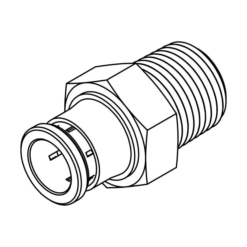 5/16" X 1/8" PTC to NPT Male Adapter Fitting Brass (Non-D.O.T.)