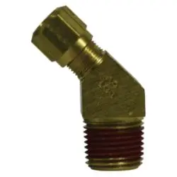 1/4" X 1/4" A/B to NPT 45° Male Elbow Brass (DOT)