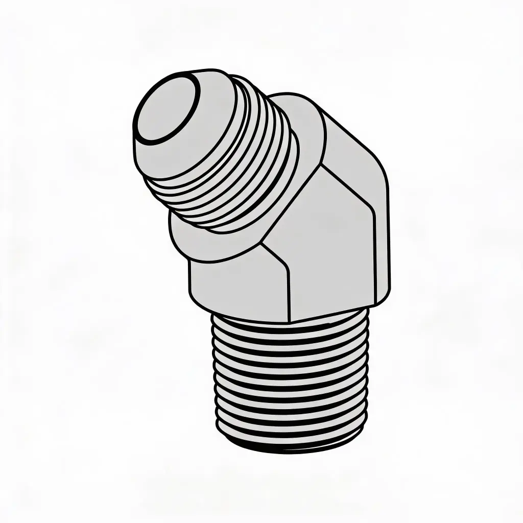 5/8" X 3/8" Male JIC to Male NPT 45° Steel