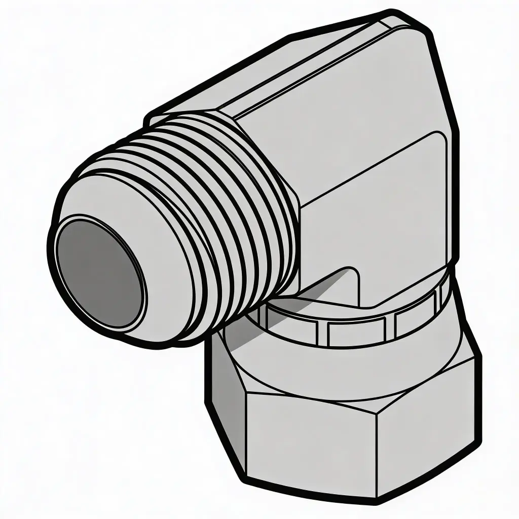 -06 X -06 Male JIC to Female JIC Swivel 90° Steel