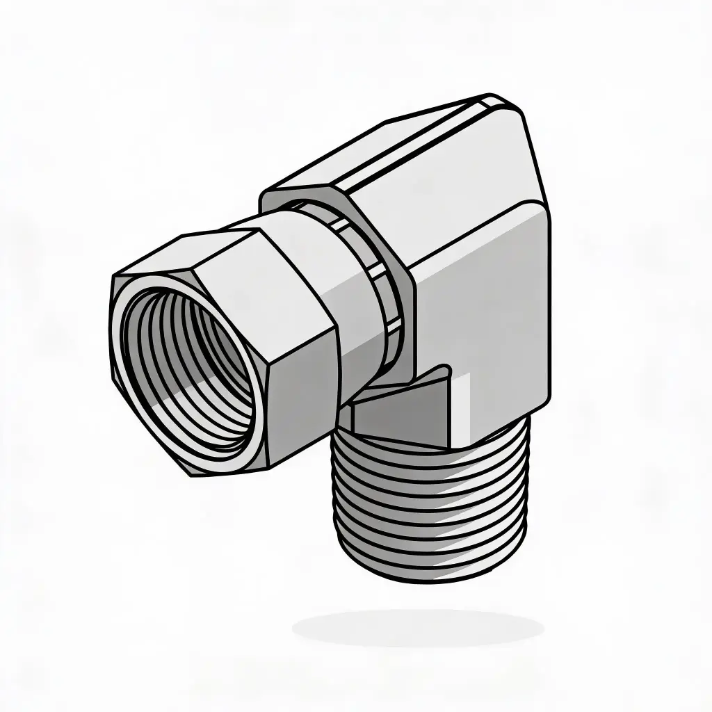 -06 X 1/4" Female JIC Swivel to Male NPT 90° Steel