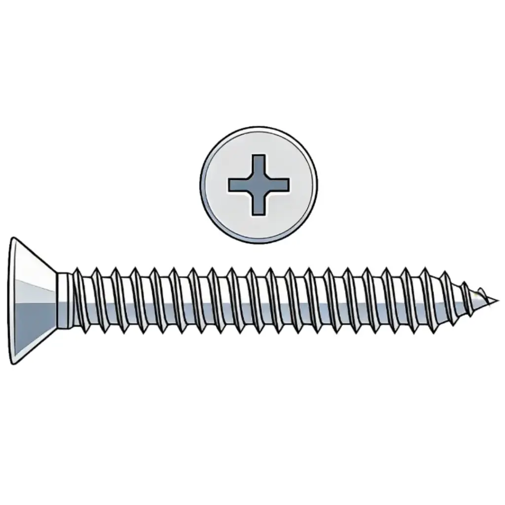 #8 X 1" Flat HD Phil T/S Stainless Steel