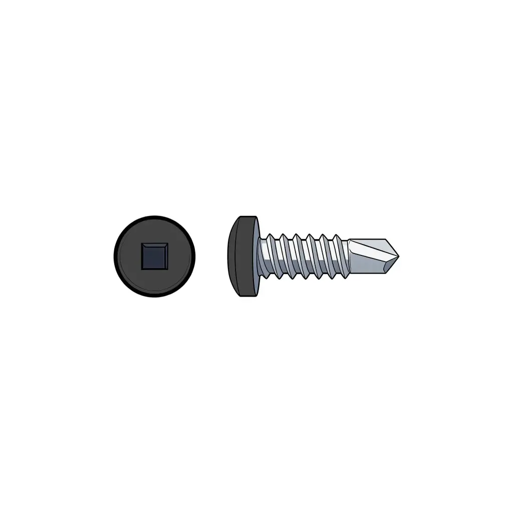 #8 X 1" Pan HD Square Dr. Tekscrew ZP Black Painted Head