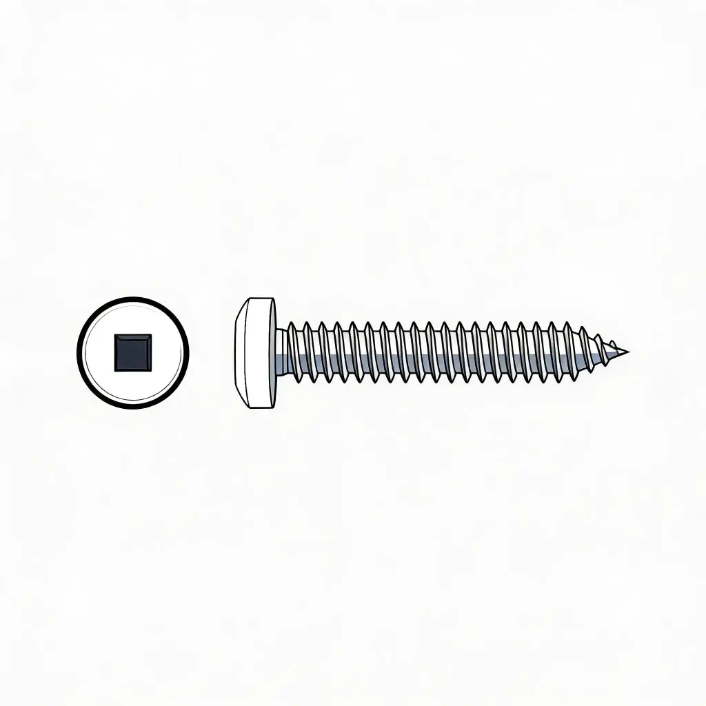 #8 X 1-1/4" Pan HD Square Dr. T/S ZP White Painted Head