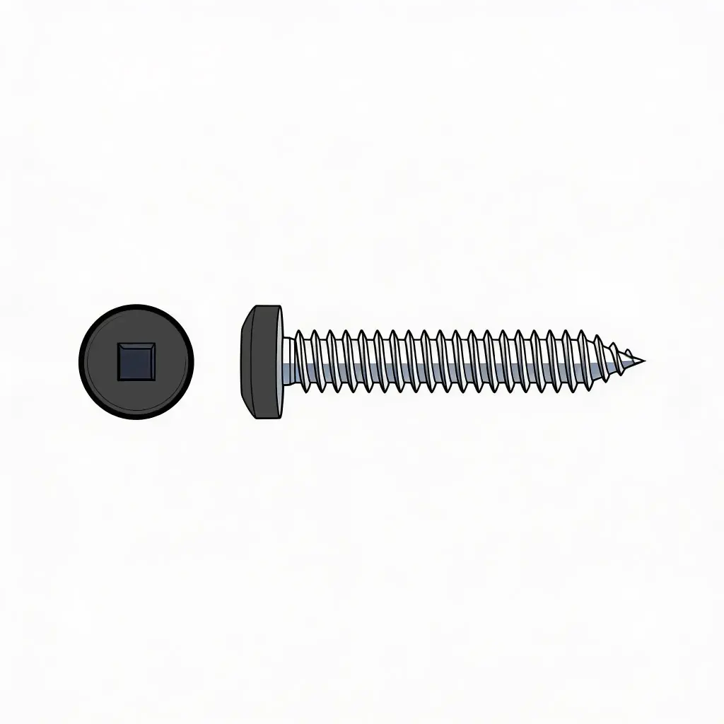 #8 X 3/4" Pan HD Square Dr. T/S ZP Black Painted Head