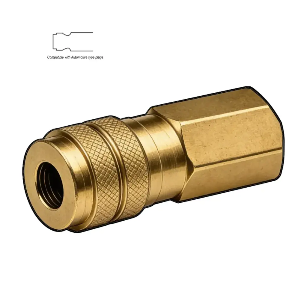 1/4" X 1/4" Automotive Air Coupler to Female NPT Brass
