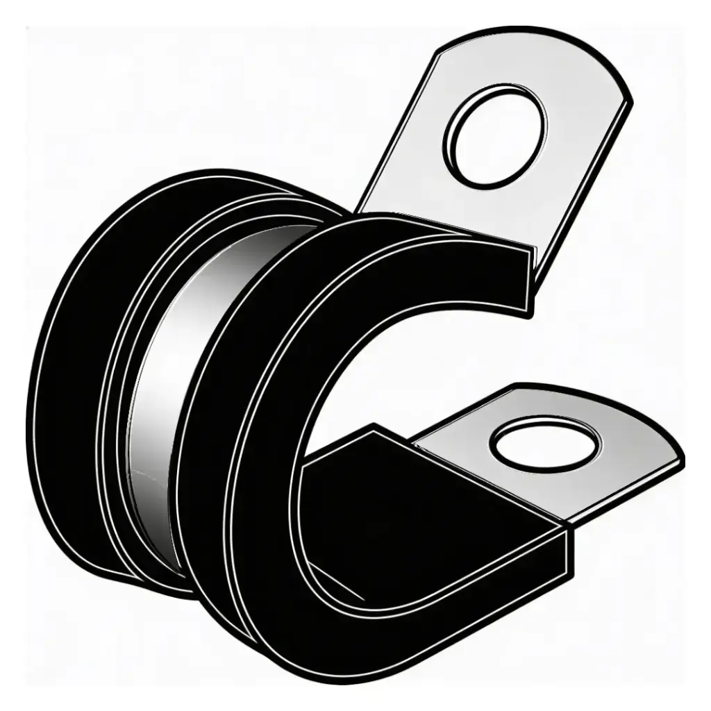 3/8" Aluminum Rubber Insulated Clamp W/1/4" Mounting Hole
