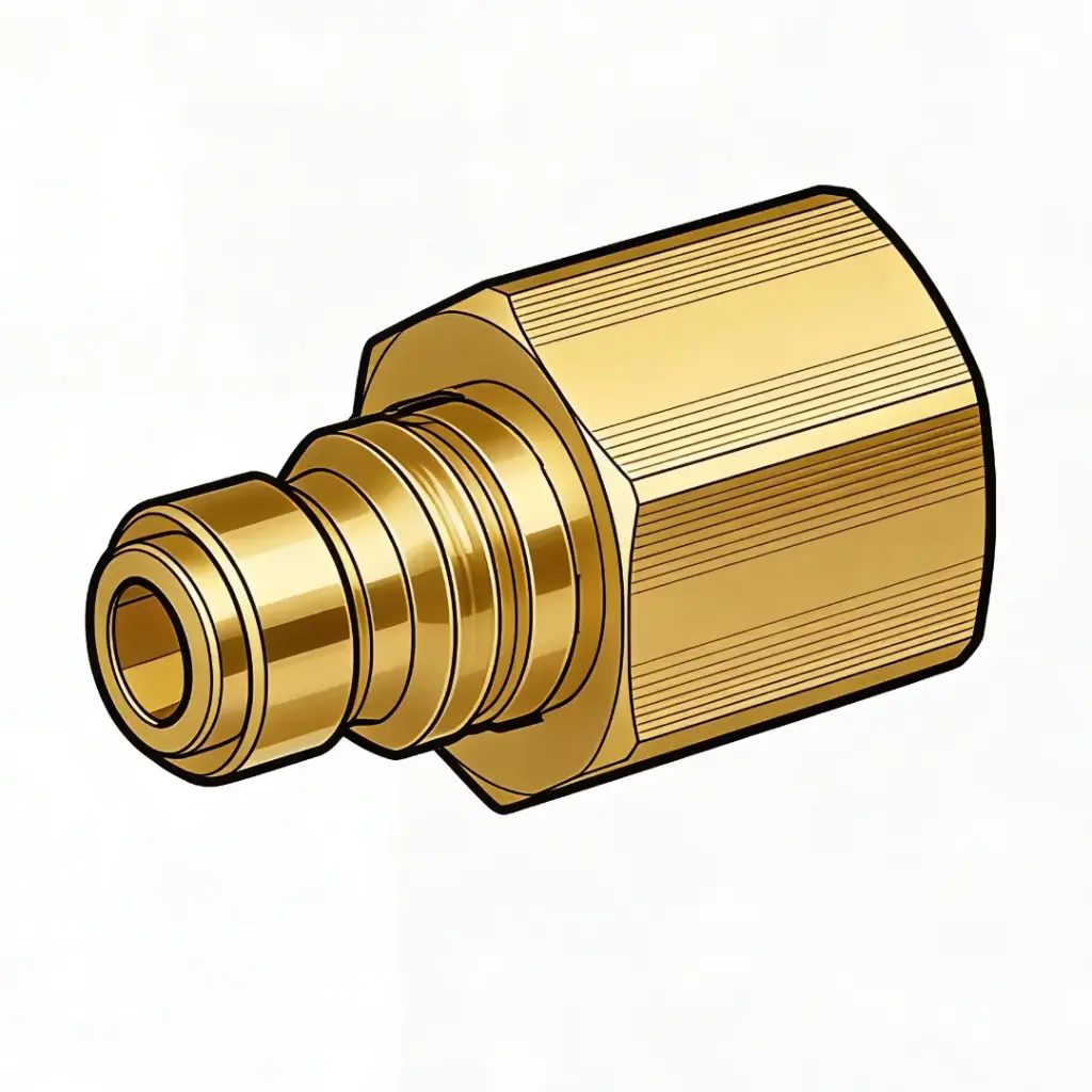 1/4" X 1/4" Automotive Air Nipple to Female NPT Brass