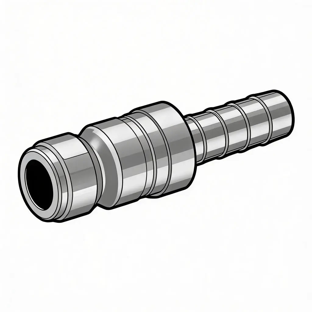 1/4" X 1/4" Automotive Air Nipple to Hose Barb Steel