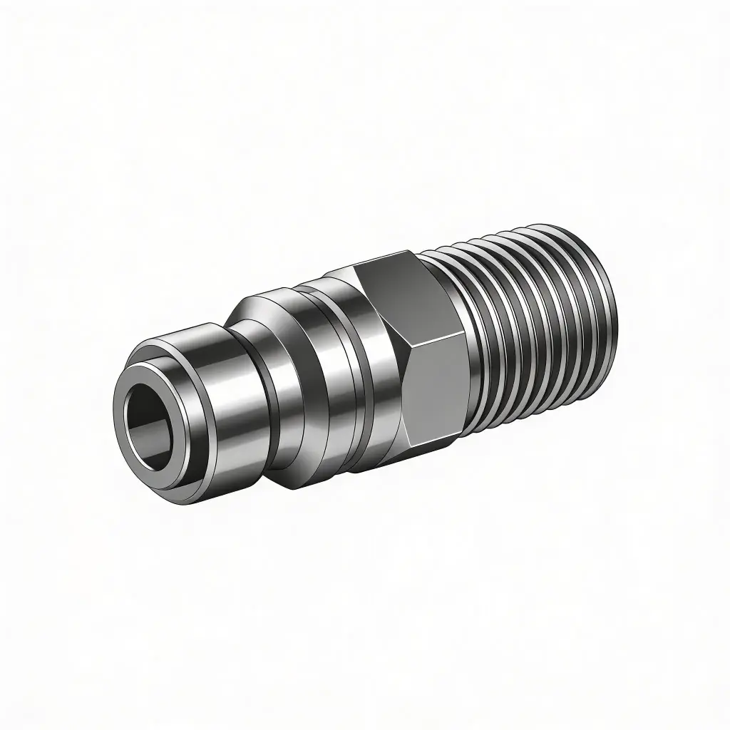 1/2" X 3/8" Automotive Air Nipple to Male NPT Steel