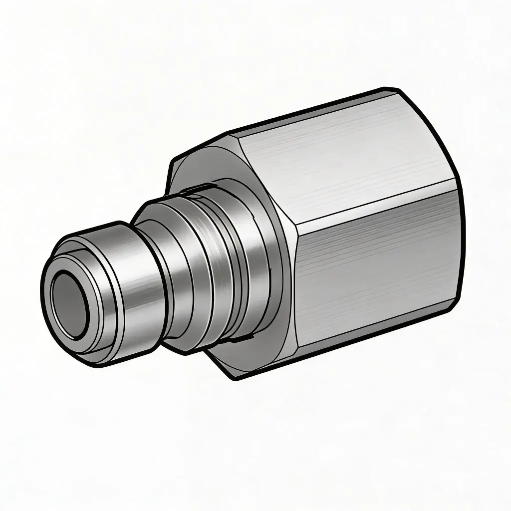 1/2" X 1/2" Automotive Air Nipple to Female NPT Steel