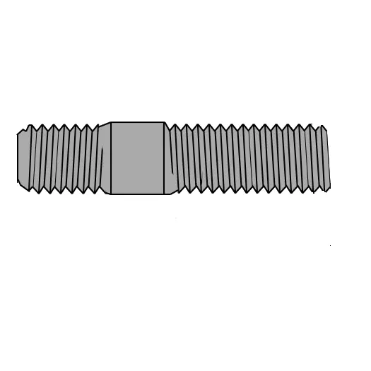 M8-1.25 X 22mm & M8-1.25 X 10mm Double Ended Stud Heat Treated [35mm OAL] GR.8 Plain