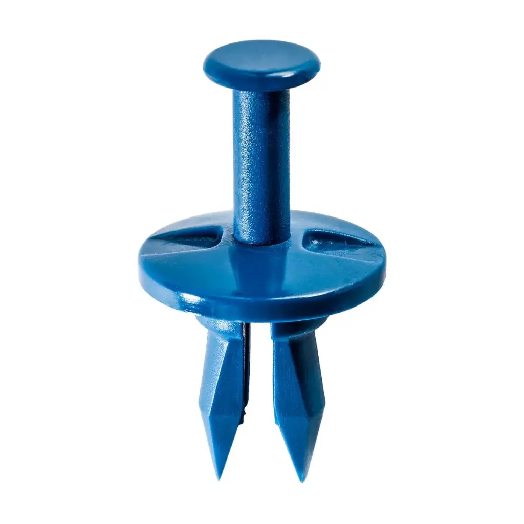 Nylon Push-Type Retainer 7/8" Head 1/2" X 25/32" Stem Blue