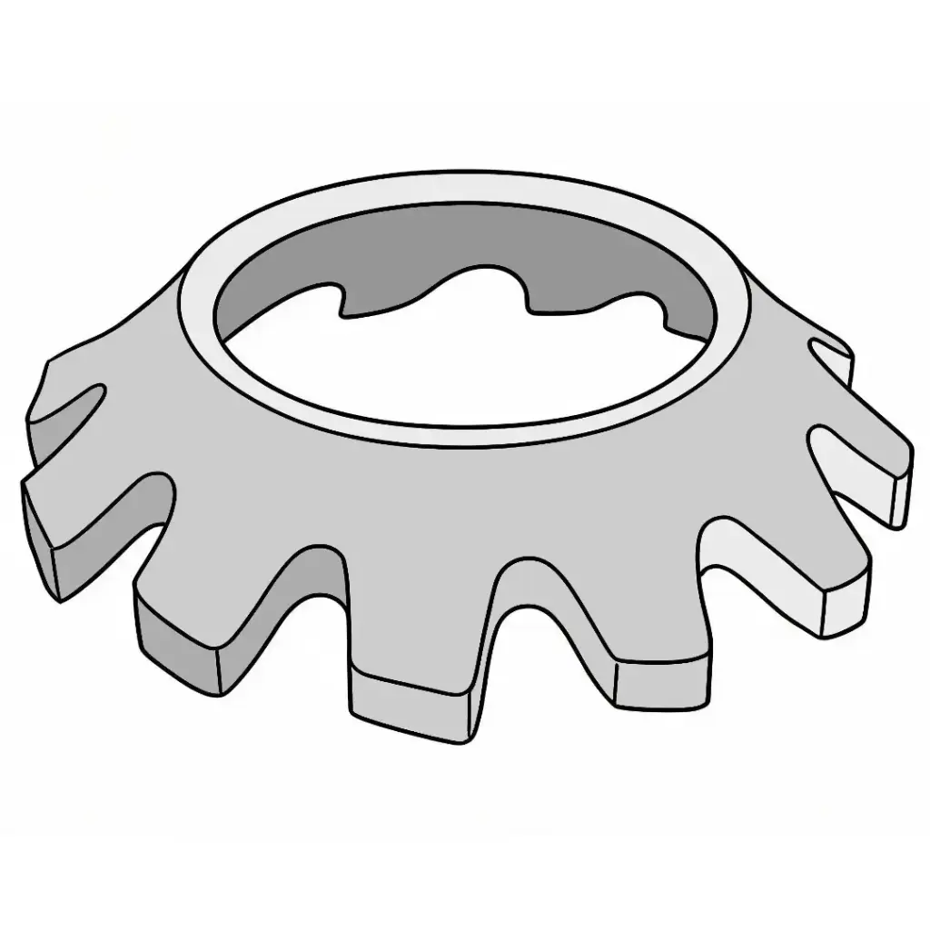 1/4" Countersunk External Tooth Lock Washer ZP