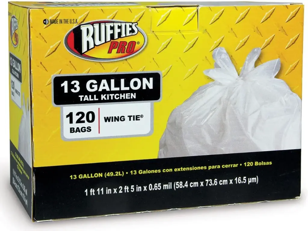 13 Gallon Trash Bags White