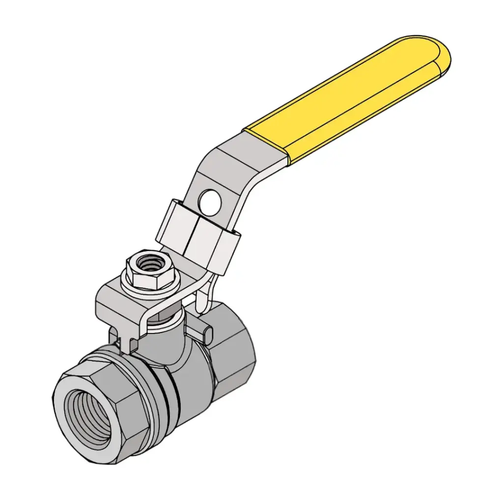 1/2" NPT 2Pc Full Port Lockable Ball Valve T1000 Type 316 Stainless Steel