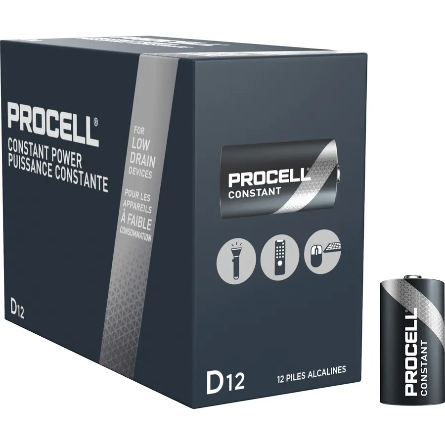 12Pk D Batteries PROCELL (Duracell)