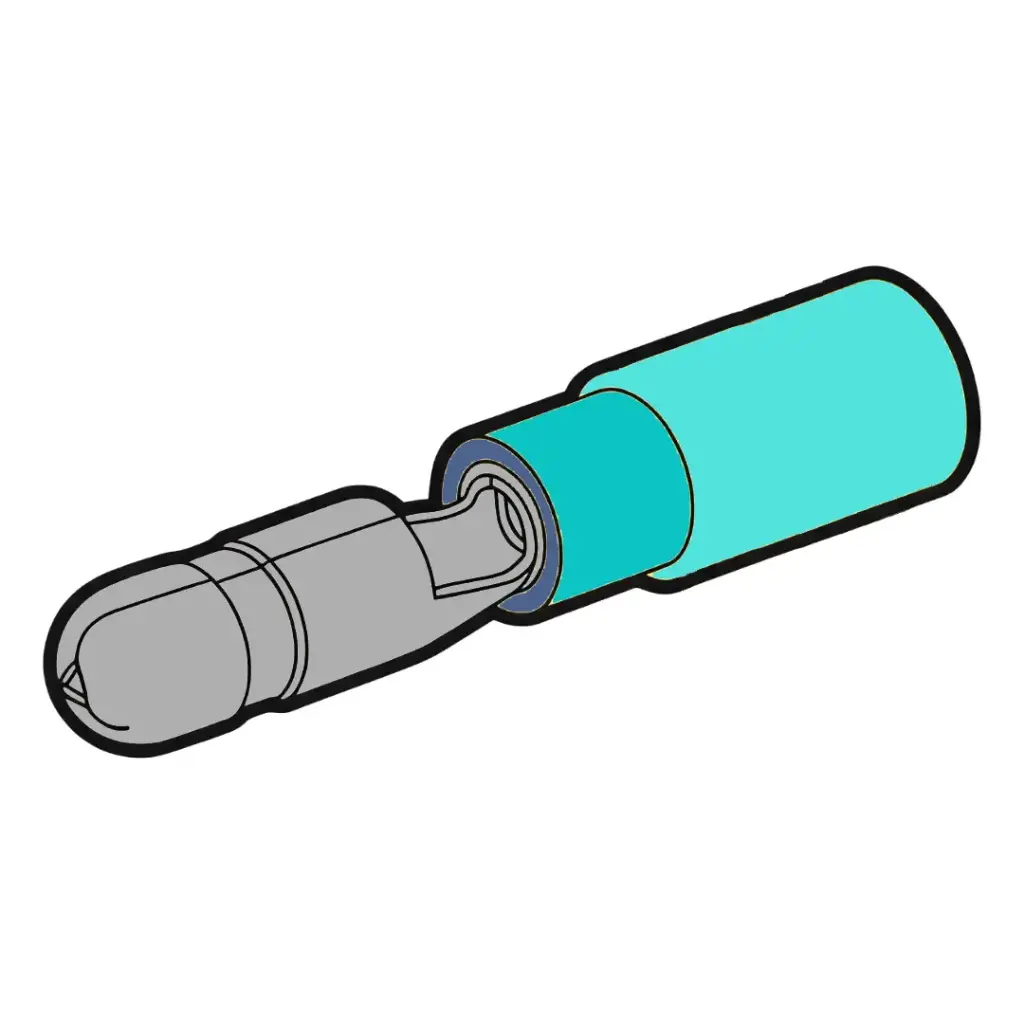 16-14 GA. Heat Shrink #.157 Male Bullet Connector