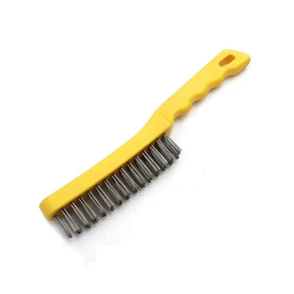 4 X 15 Row Long Wire Brush Yellow Plastic Handle