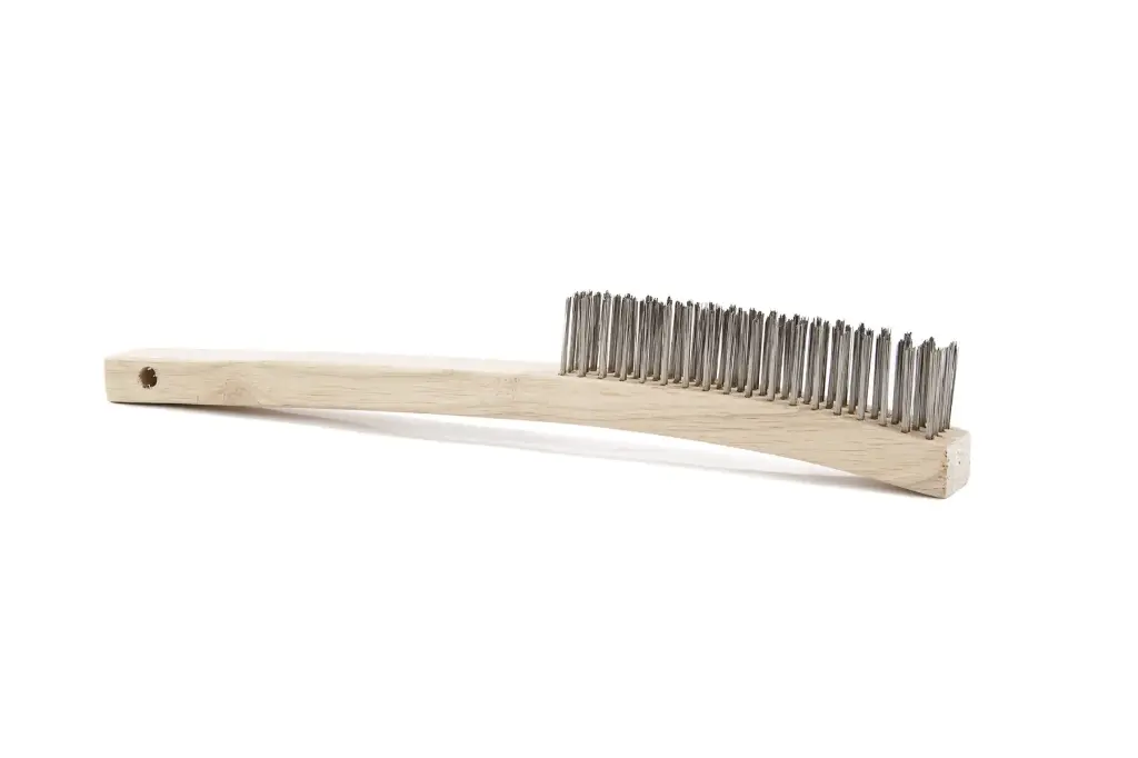 4 X 19 Row Long Wire Brush 14" Wood Handle