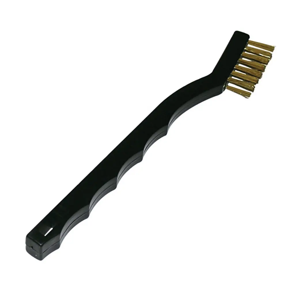 7" Brass Mini Scratch Brush [Plastic Handle]