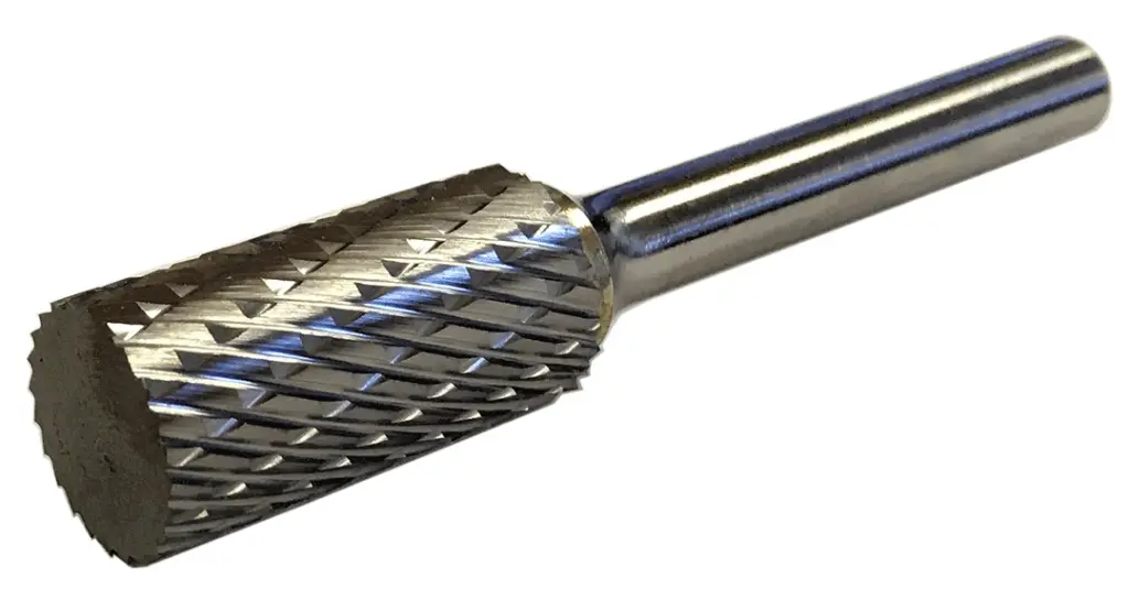 3/8" Double Cut Cylindrical Carbide Burr 1/4" Shank (SGS)