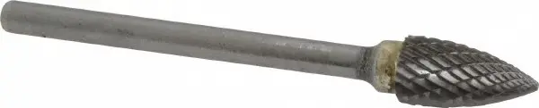 1/4" Double Cut Tree Pointed End Carbide Burr 1/8" Shank