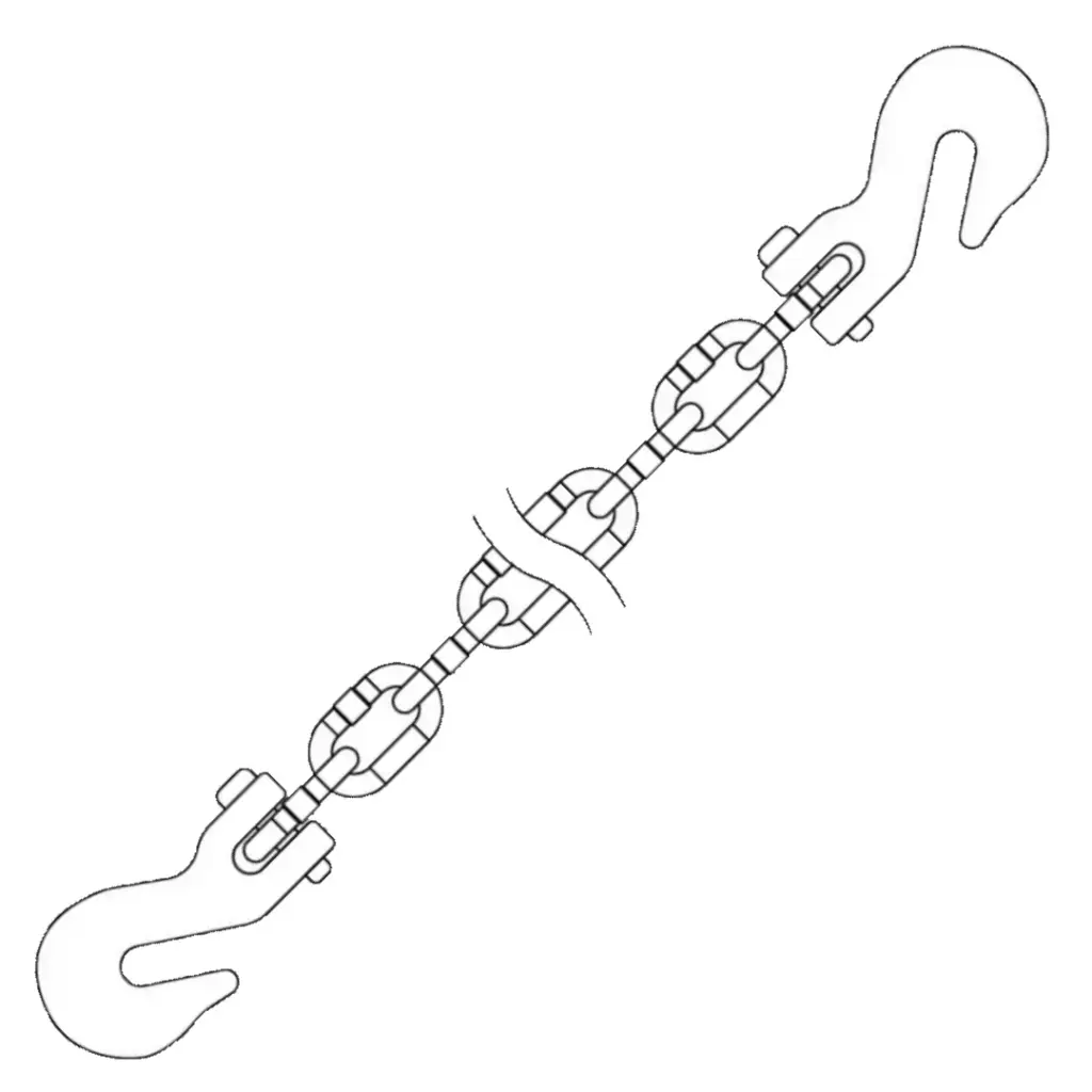 5/16" X 20 Ft. GR.70 Transport Chain W/ Grab Hook Ends (Import)