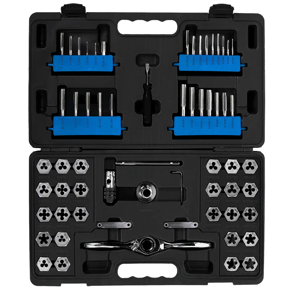 60Pc Metric & SAE Carbon Tap & Die Set [M6-M12 / #4-1/2"] (Champion/USA)