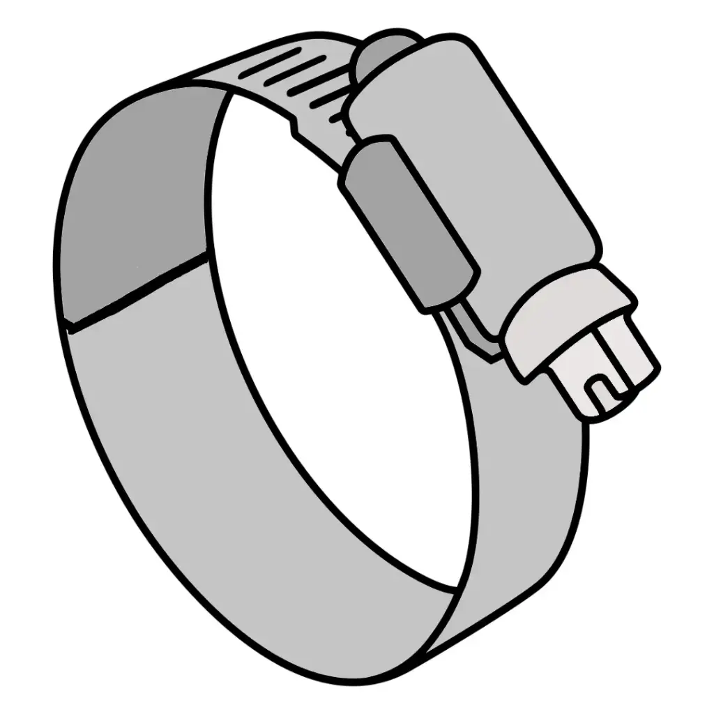 #12 Shielded Liner Hose Clamp 1/2" Wide 300SS Band & 5/16" ZP Screw [11/16"-1-1/4" Range]