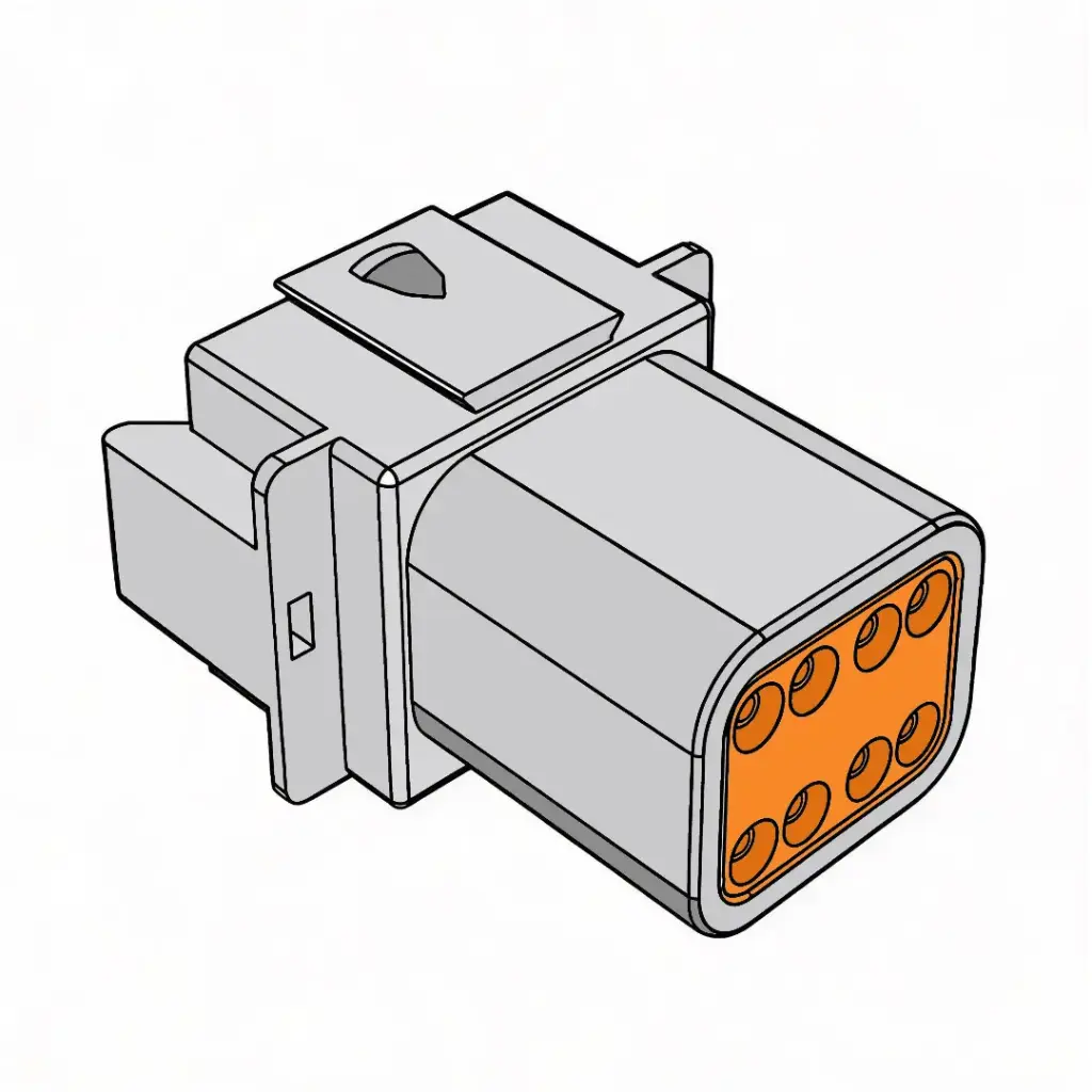 DTM 8-Way Female Receptacle (Deutsch) DTM04-08PA